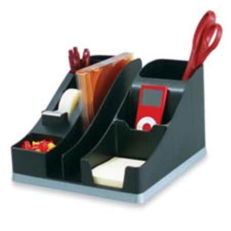 Pen2Paper All-in One Caddy- 7-2.28 in x9-.25 in x5-.25 in - Black-Silver PE517066